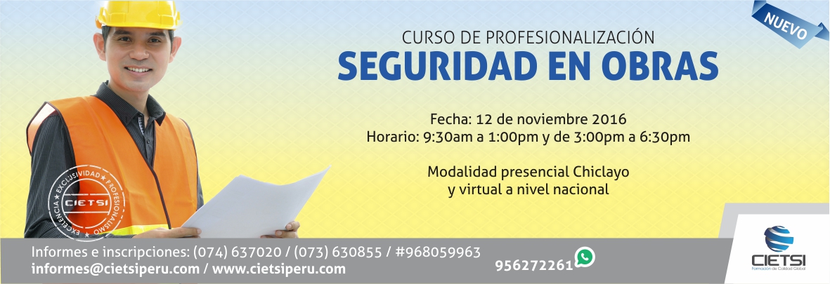 CURSO DE PROFESIONALIZACIÓN EN SEGURIDAD EN OBRAS