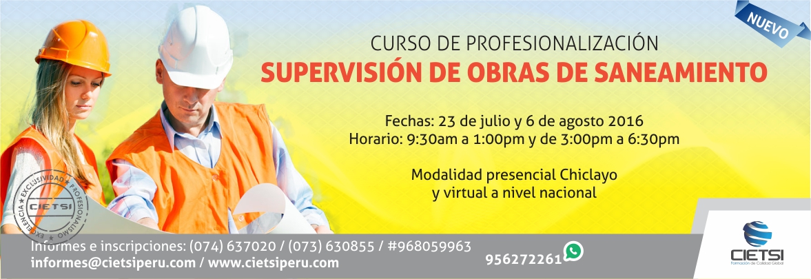 curso de profesionalizaciOn en supervisiOn de obras de saneamiento 2016