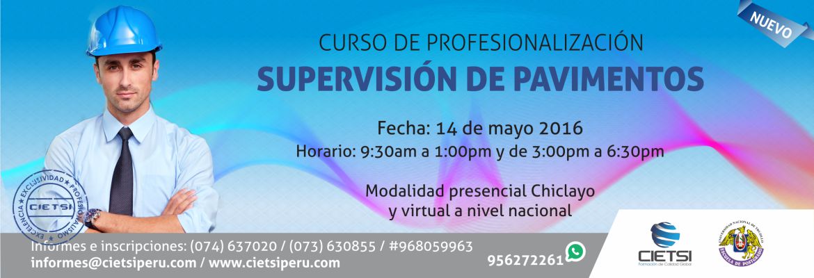 curso de profesionalizaciOn en supervisiOn de pavimentos