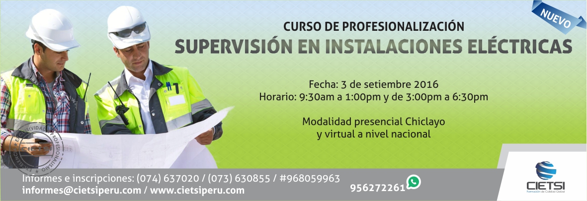 curso de profesionalizaciOn en supervisiOn en instalaciones electricas