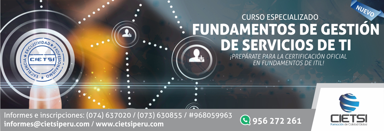 CURSO ESPECIALIZADO FUNDAMENTOS DE GESTIÓN DE SERVICIOS DE TI