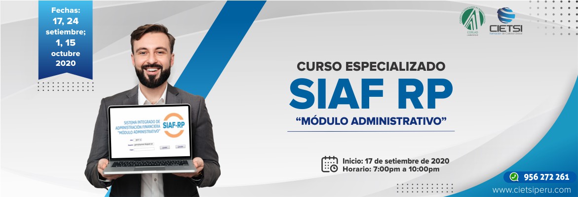 CURSO ESPECIALIZADO SIAF RP - MÓDULO ADMINISTRATIVO 2020