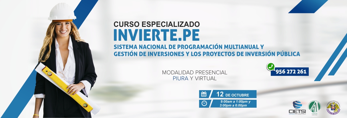 curso especializado sistema nacional de programaciOn multianual y gestiOn de inversiones y los proyectos de inversiOn pUblica   invierte 2019 nuevo