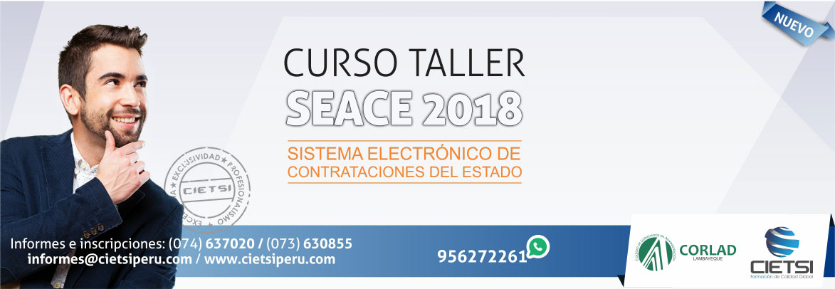 curso taller sistema electrOnico de contrataciones del estado  seace 2018