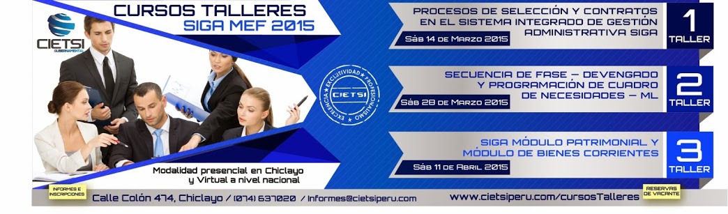 CURSOS TALLERES EN EL SIGA MEF 2015