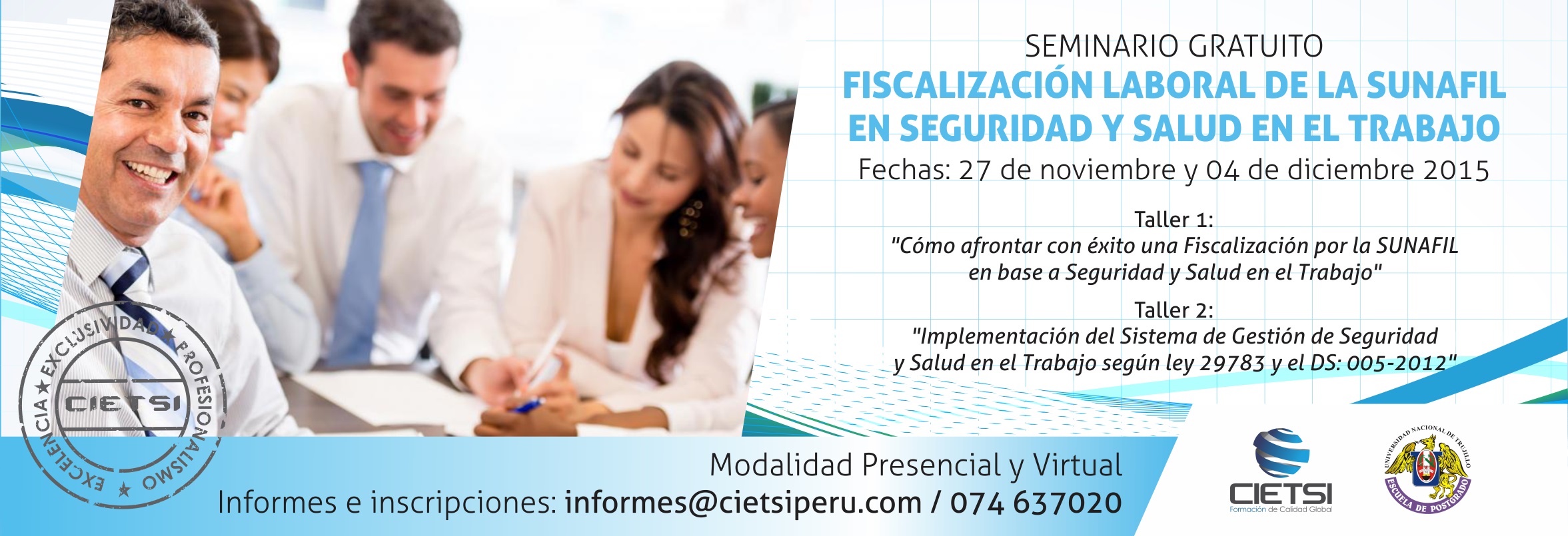 SEMINARIO GRATUITO: FISCALIZACIÓN LABORAL DE LA SUNAFIL EN SEGURIDAD Y SALUD EN EL TRABAJO