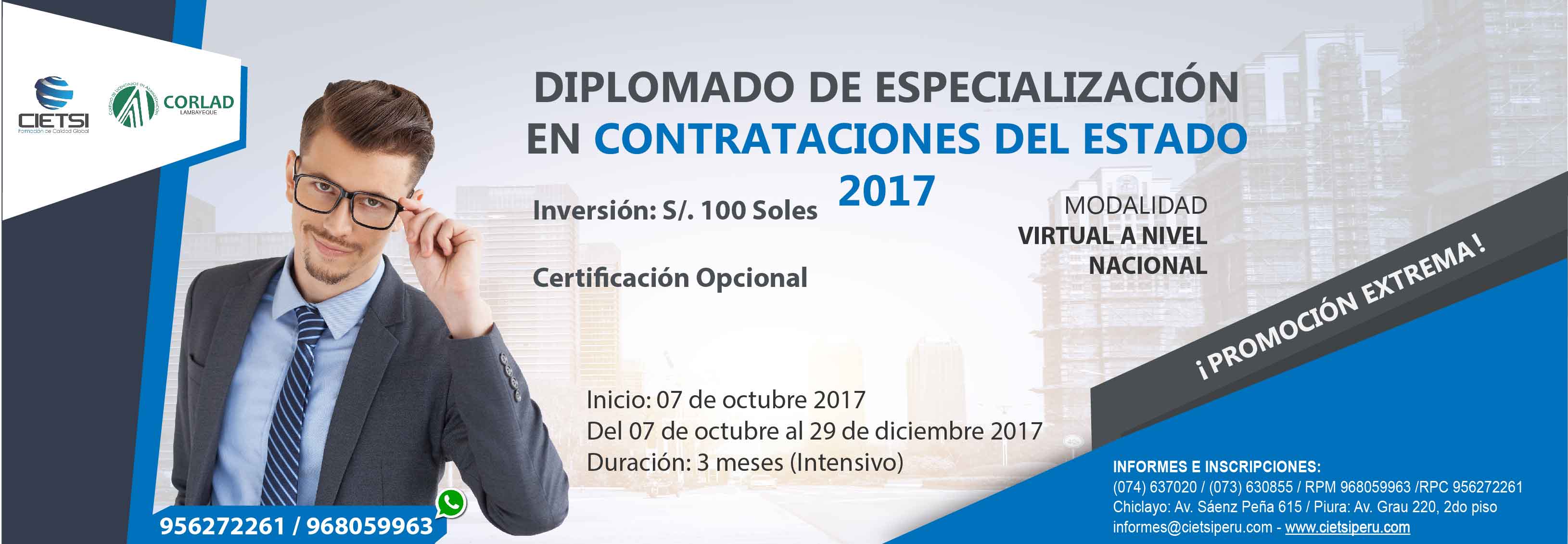 DIPLOMADO DE ESPECIALIZACIÓN EN CONTRATACIONES DEL ESTADO 2017